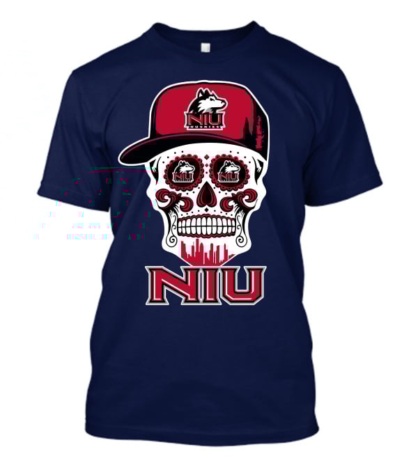 Niu Huskies Sugar Skull T-Shirt