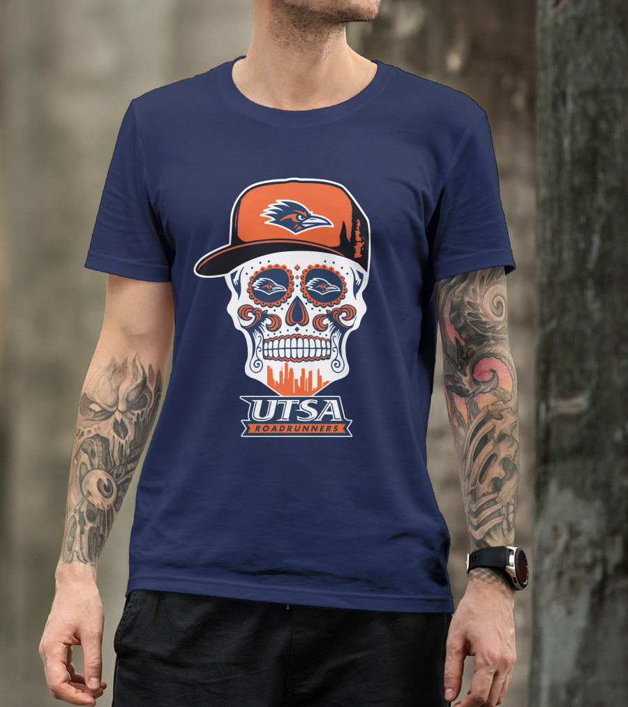 Utsa Roadrunners Sugar Skull Hat T-Shirt