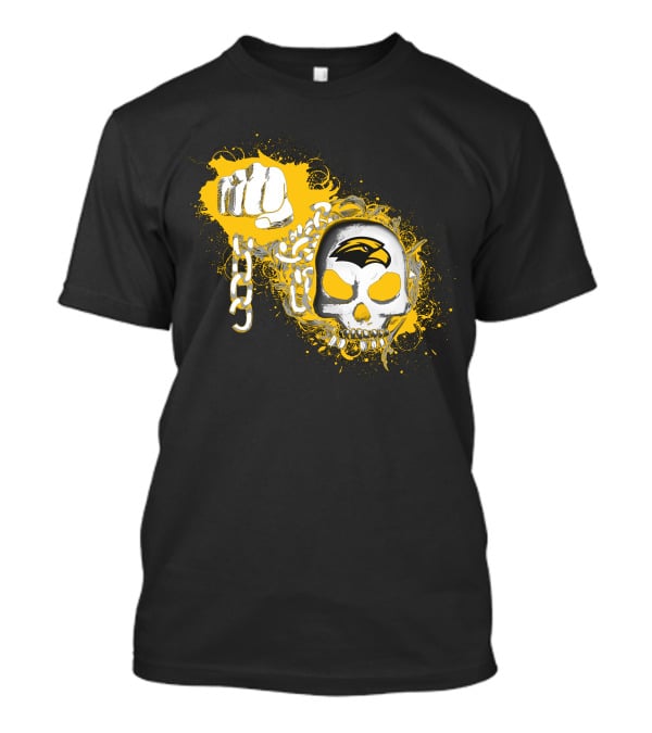 Southern Mississippi Golden Eagles Skull And Fist T-Shirt