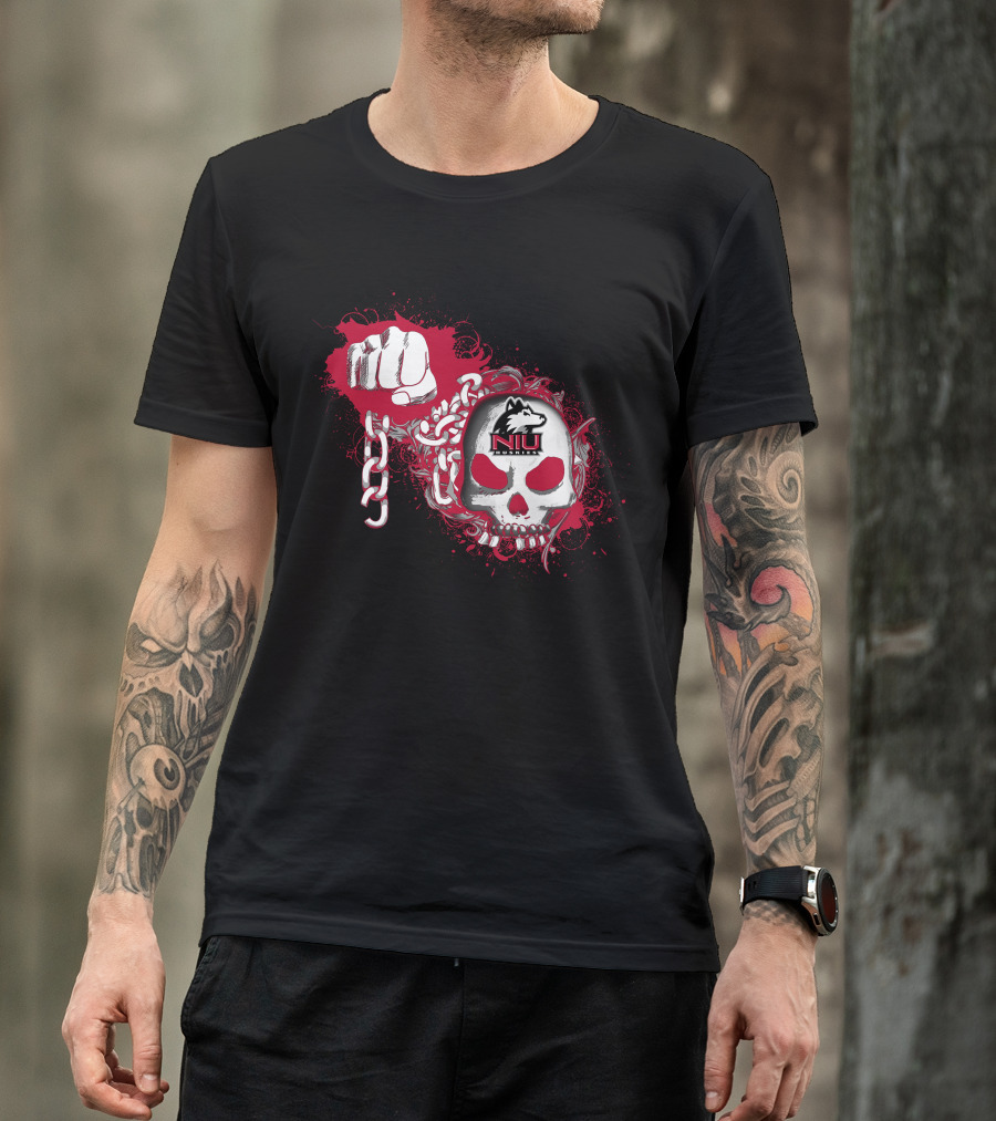 Northern Illinois Huskies Skull And Chains T-Shirt