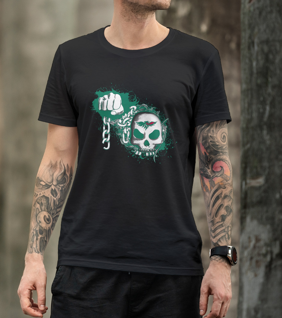 Green Bay Phoenix Skull Fist Chains T-Shirt