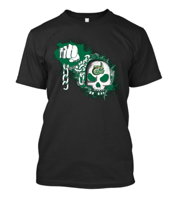 Charlotte 49ers Skull And Chains Fist T-Shirt