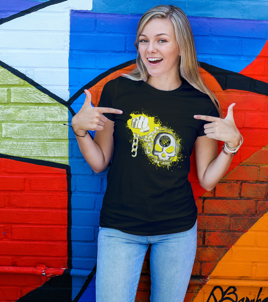 Columbus Crew Sc Skull Fist Chain Yellow Burst T-Shirt