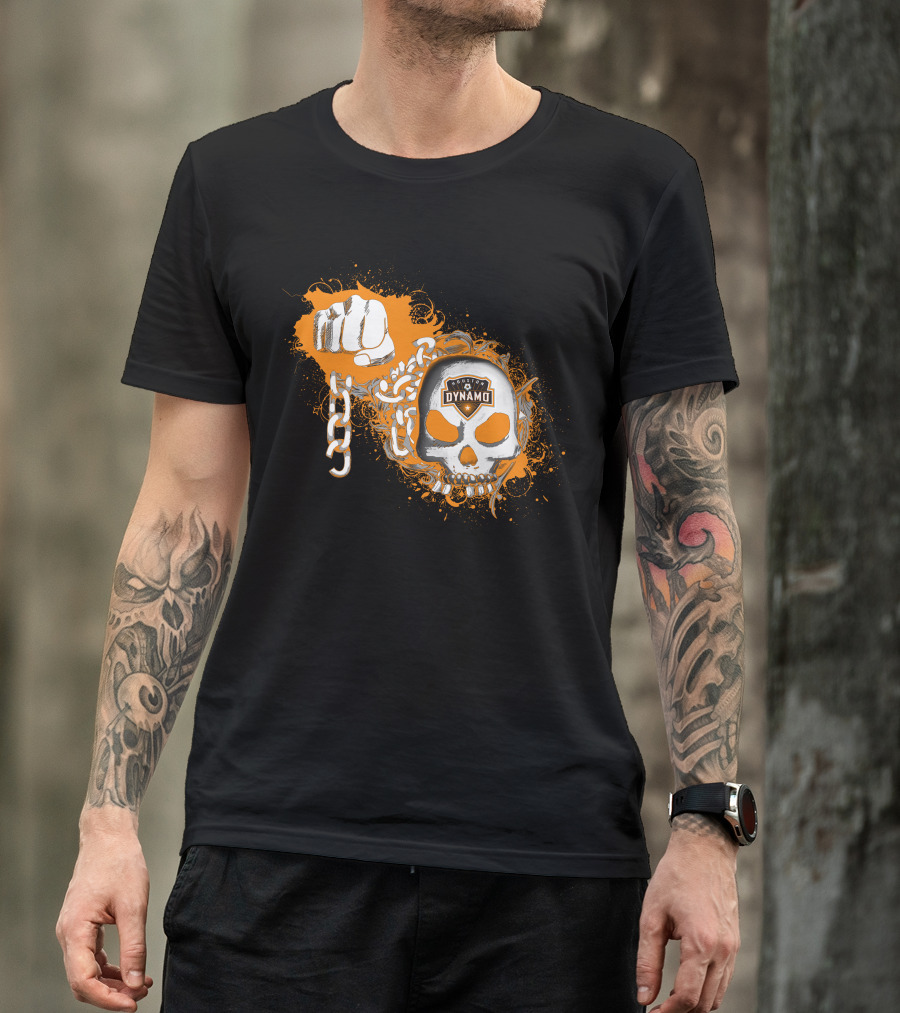 Houston Dynamo Skull And Chain Fist T-Shirt