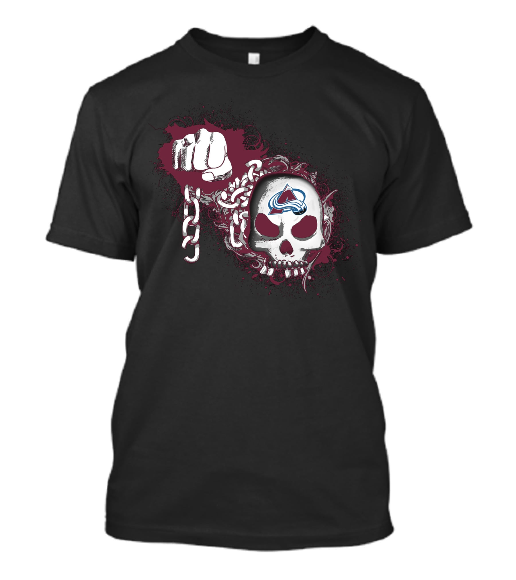 Colorado Avalanche Skull And Chain T-Shirt