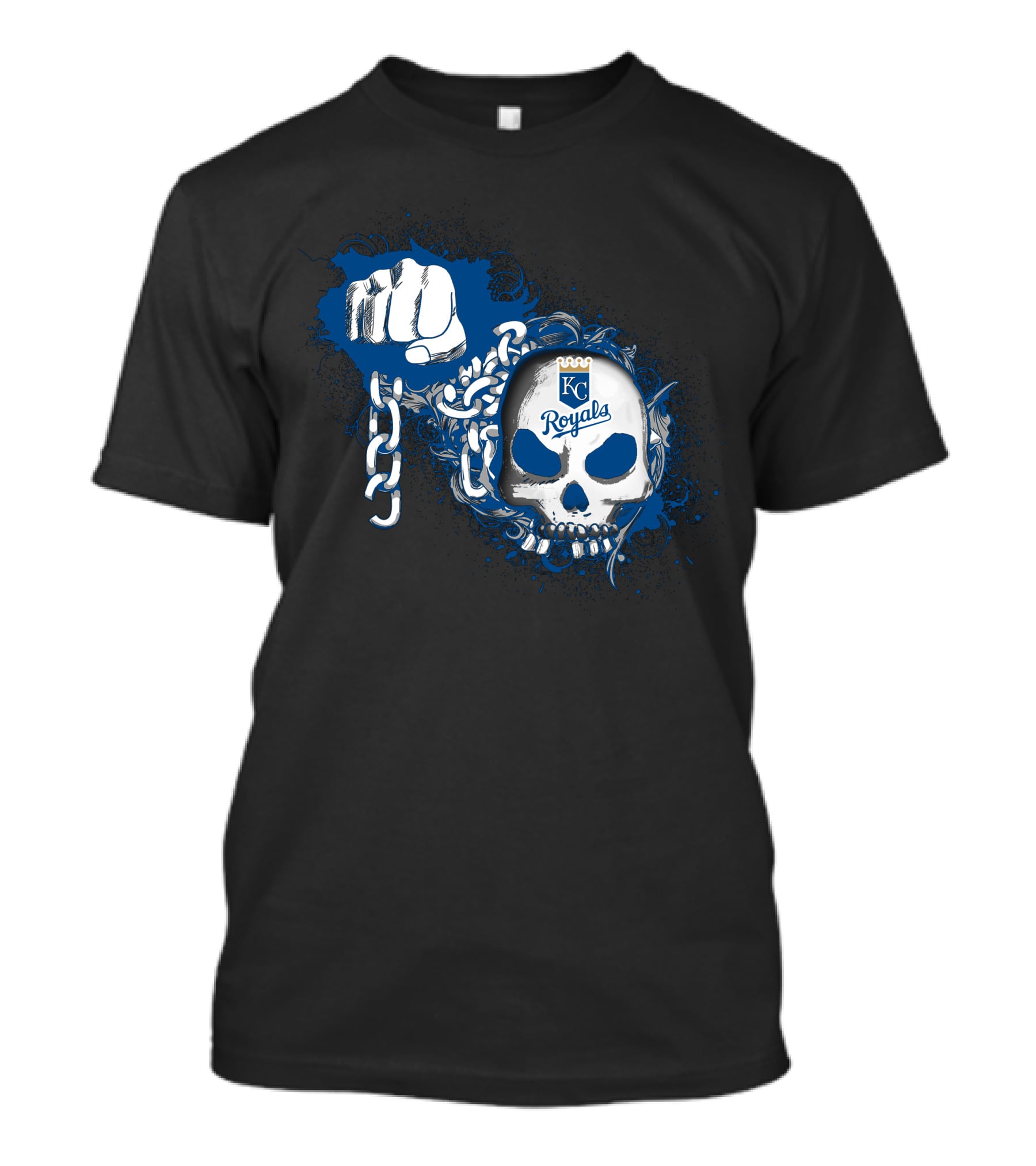 Kansas City Royals Skull Fist Chains T-Shirt