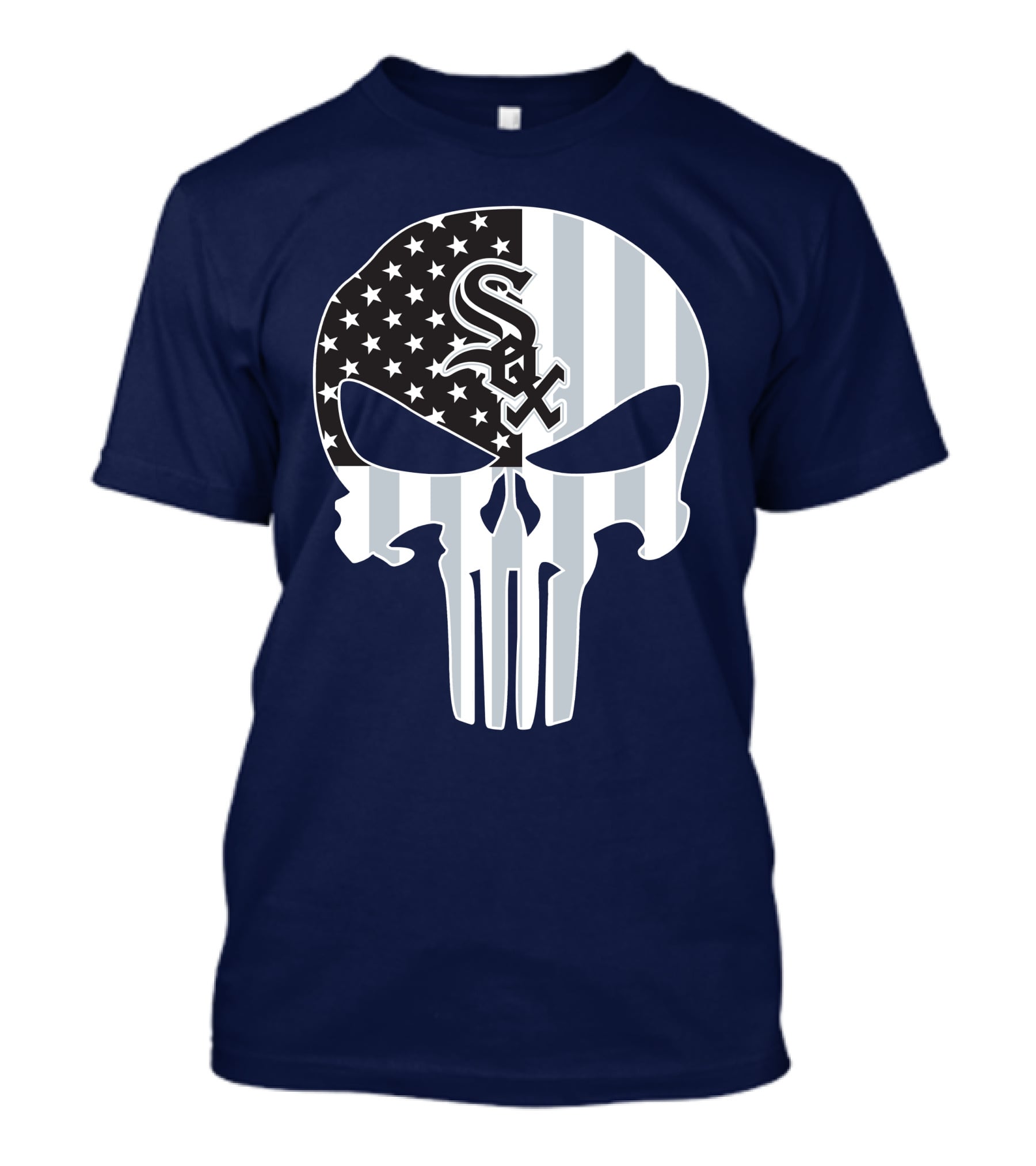 Chicago White Sox American Flag Punisher Skull T-Shirt