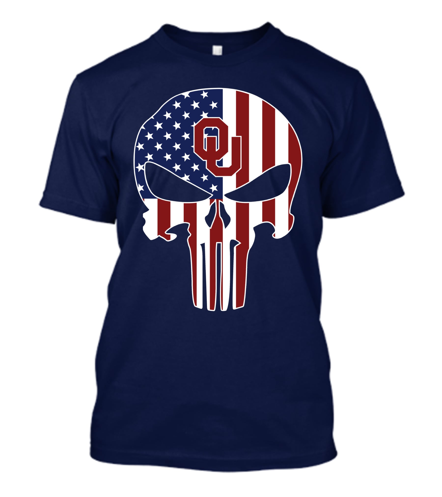 Oklahoma Sooners The Punisher American Flag Skull Design Ou T-Shirt
