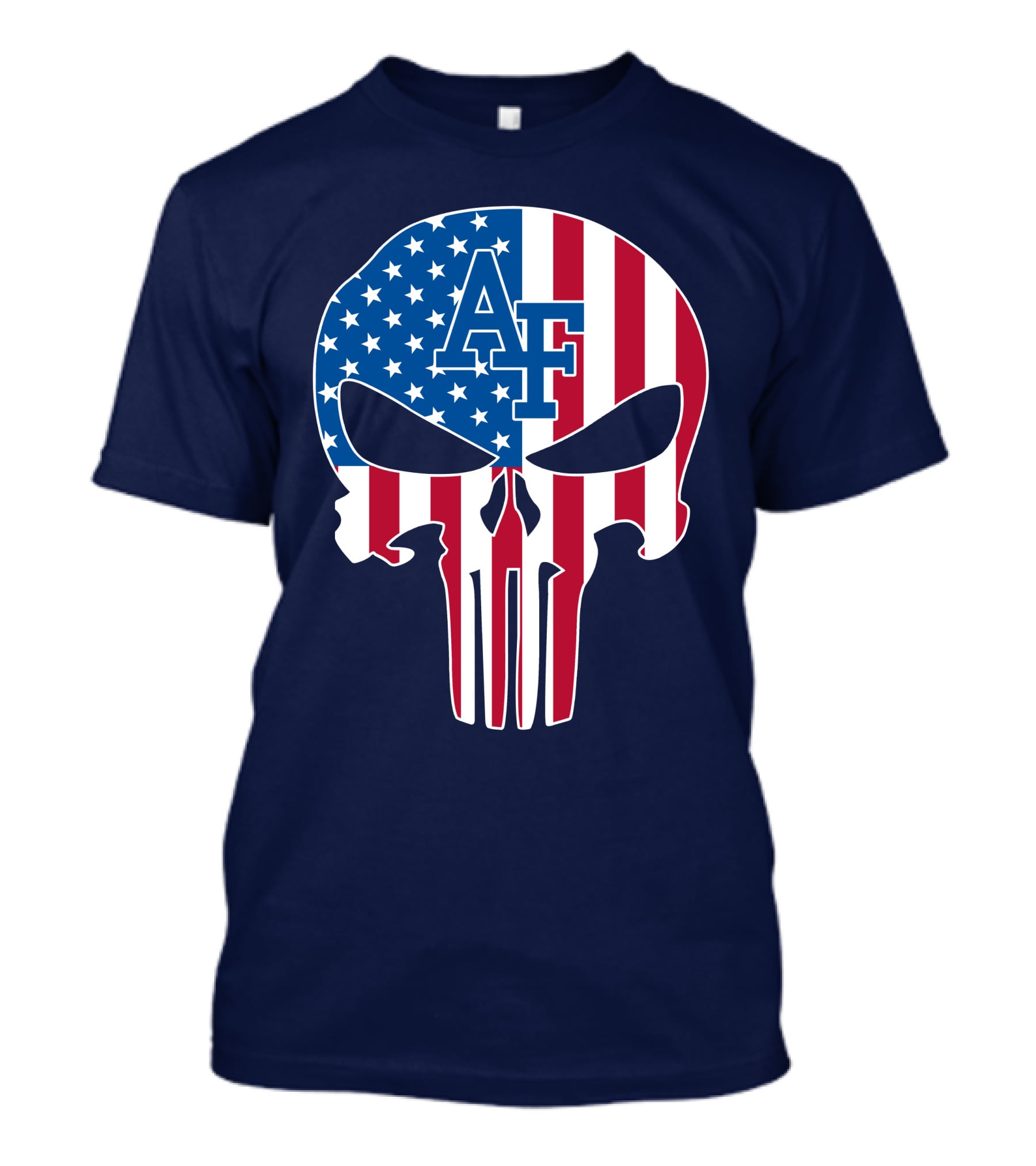 Af 65 Air Force Falcons American Flag Punisher Skull T-Shirt