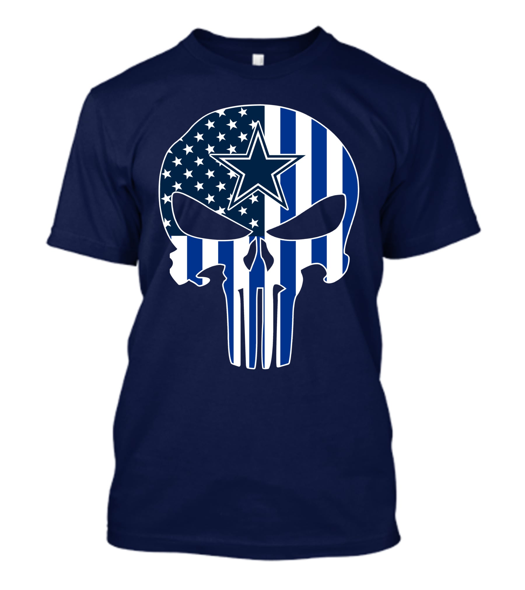 Dallas Cowboys The Punisher Skull American Flag Star Nfl T-Shirt