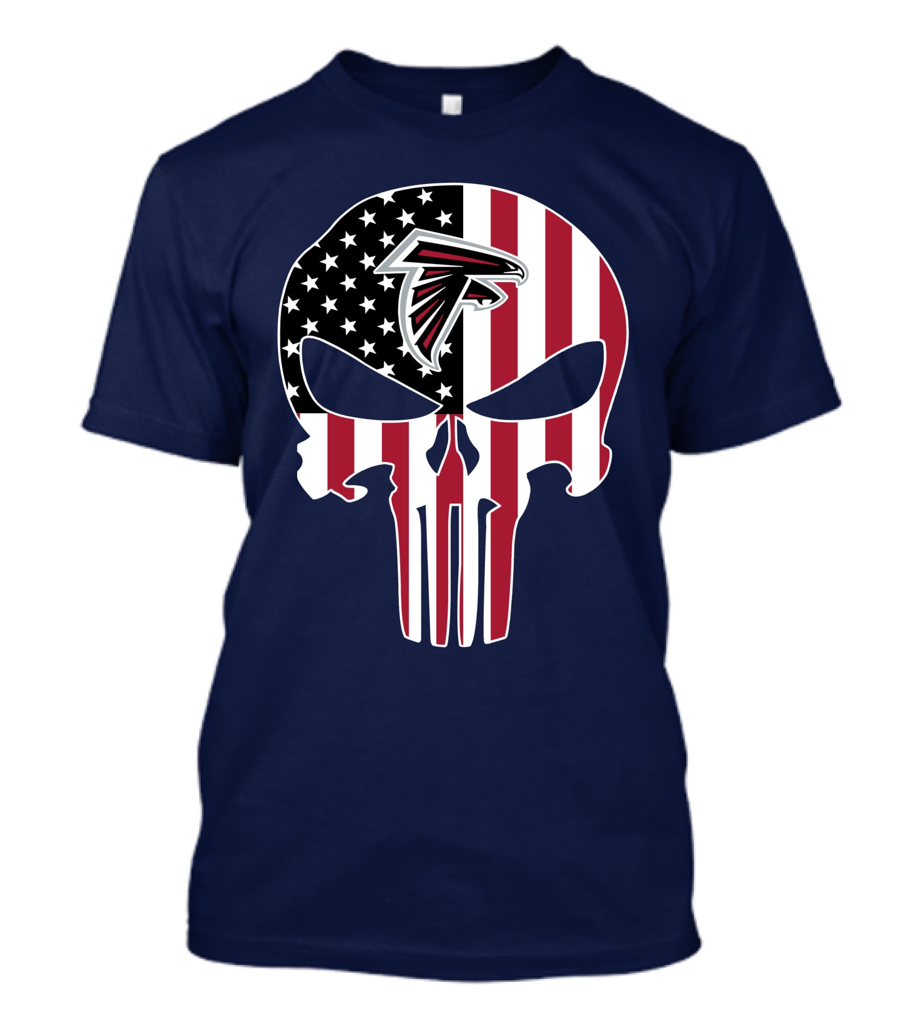 Atlanta Falcons Punisher Skull American Flag T-Shirt