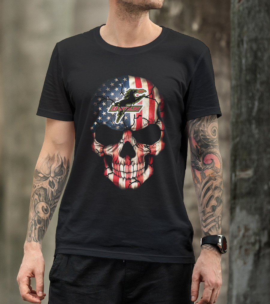 Dallas Burn American Flag Skull T-Shirt