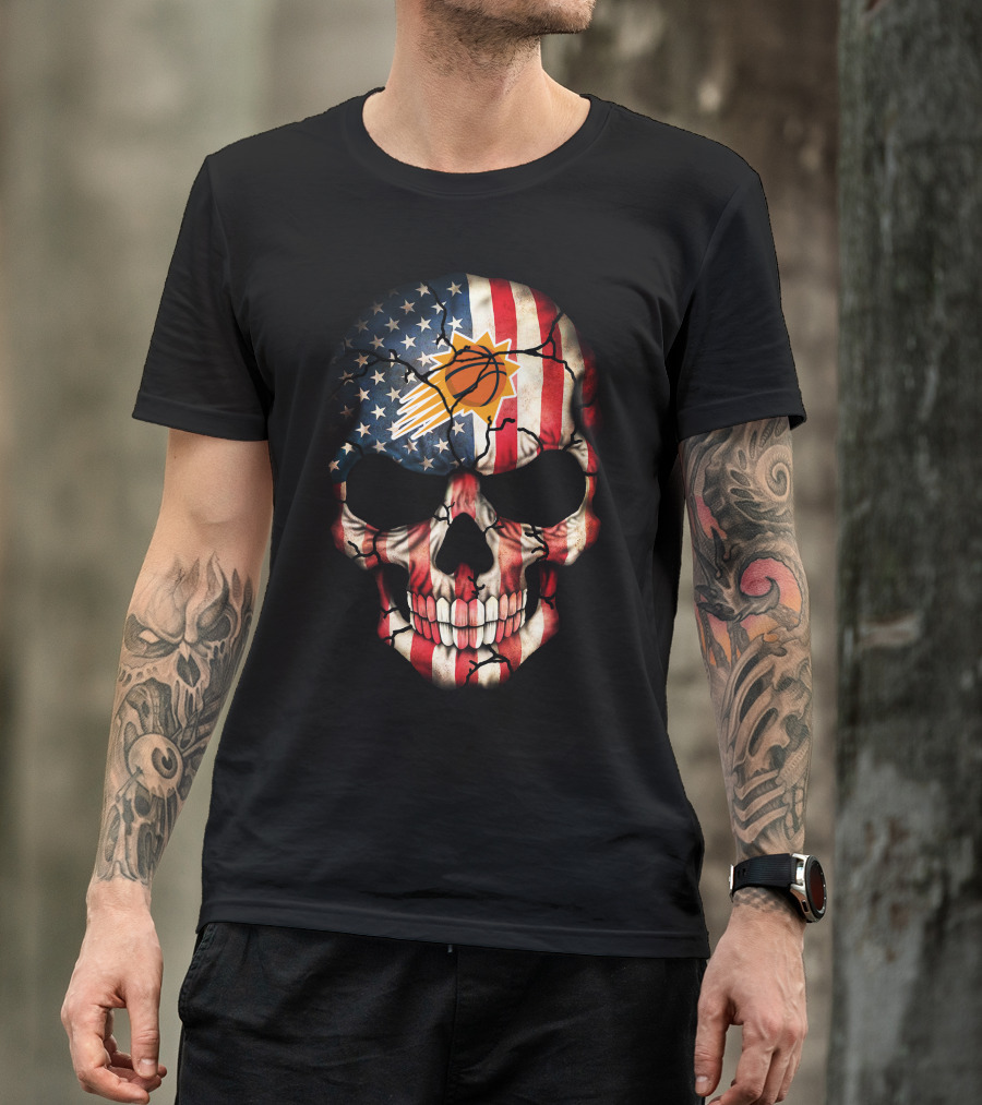 Phoenix Suns American Flag Skull T-Shirt