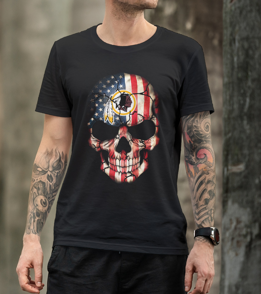 Usa Flag Skull Washington Redskins T-Shirt