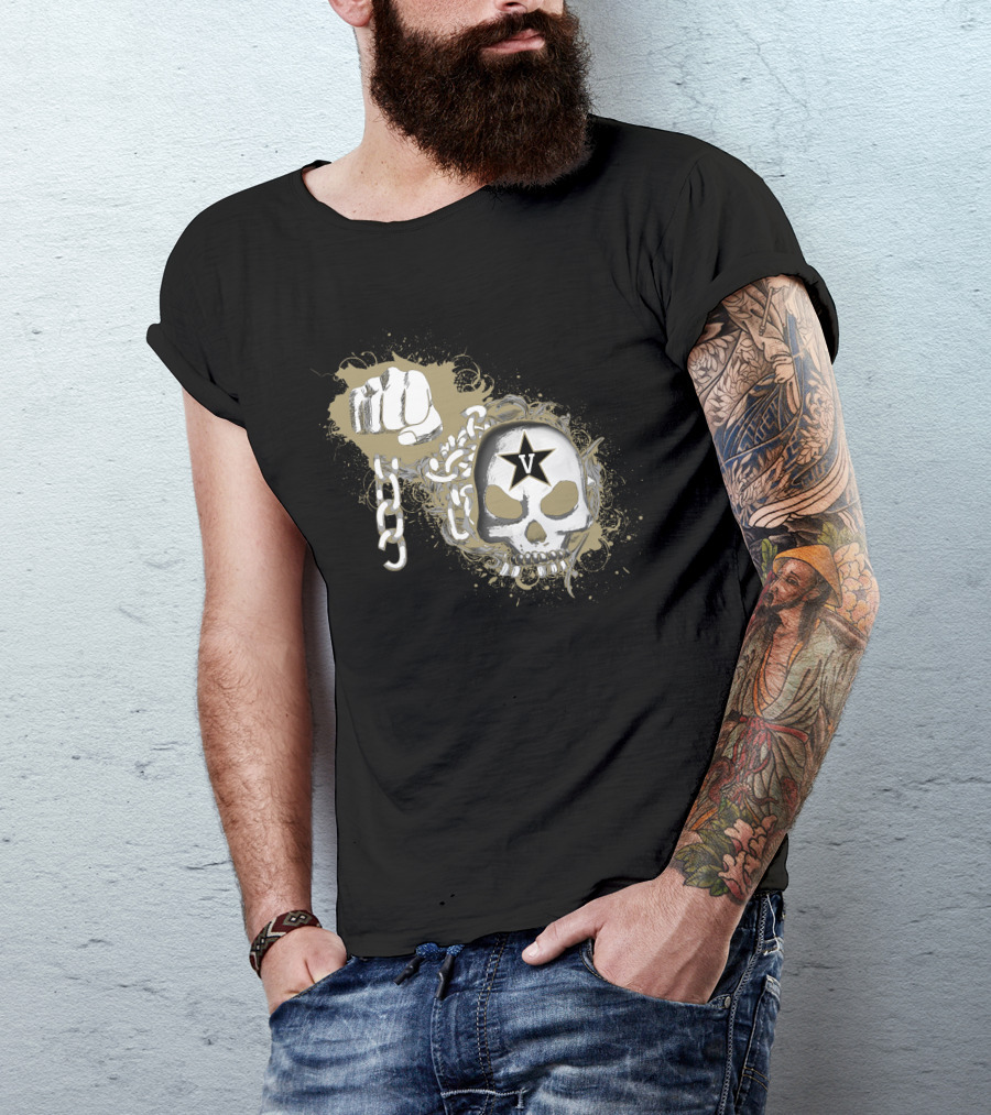 Vanderbilt Commodores Skull And Fist With Star T-Shirt