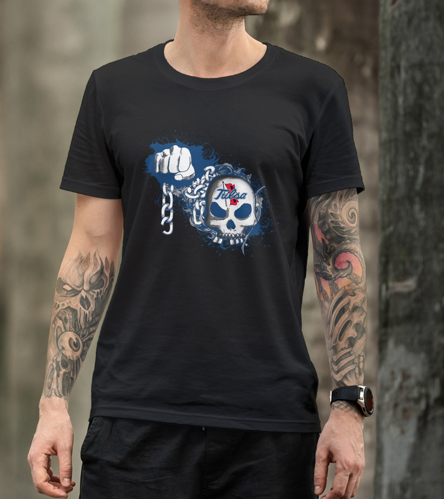 Tulsa Skull Fist And Chains T-Shirt
