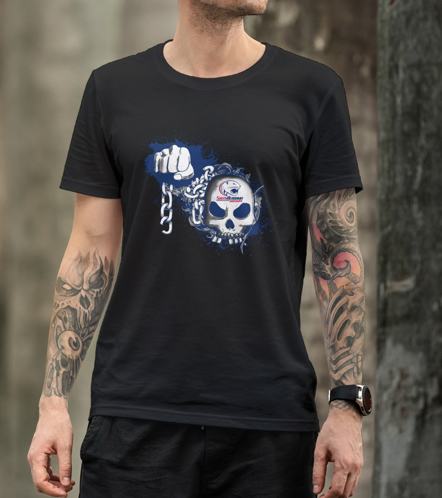 South Alabama Jaguars Skull And Chains T-Shirt