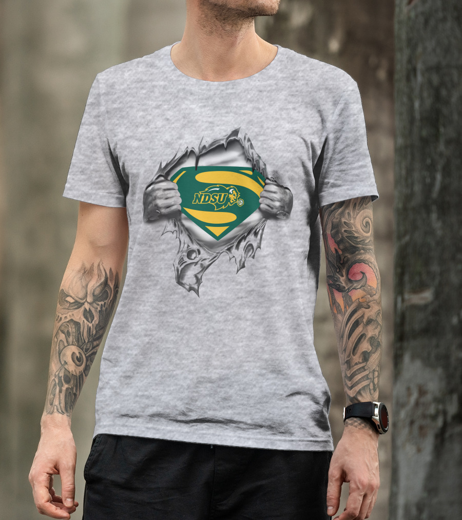 North Dakota State Bison Ndsu Superman Logo Burst T-Shirt