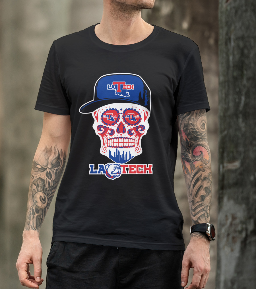 La Tech Bulldogs Skull In Hat Fun T-Shirt