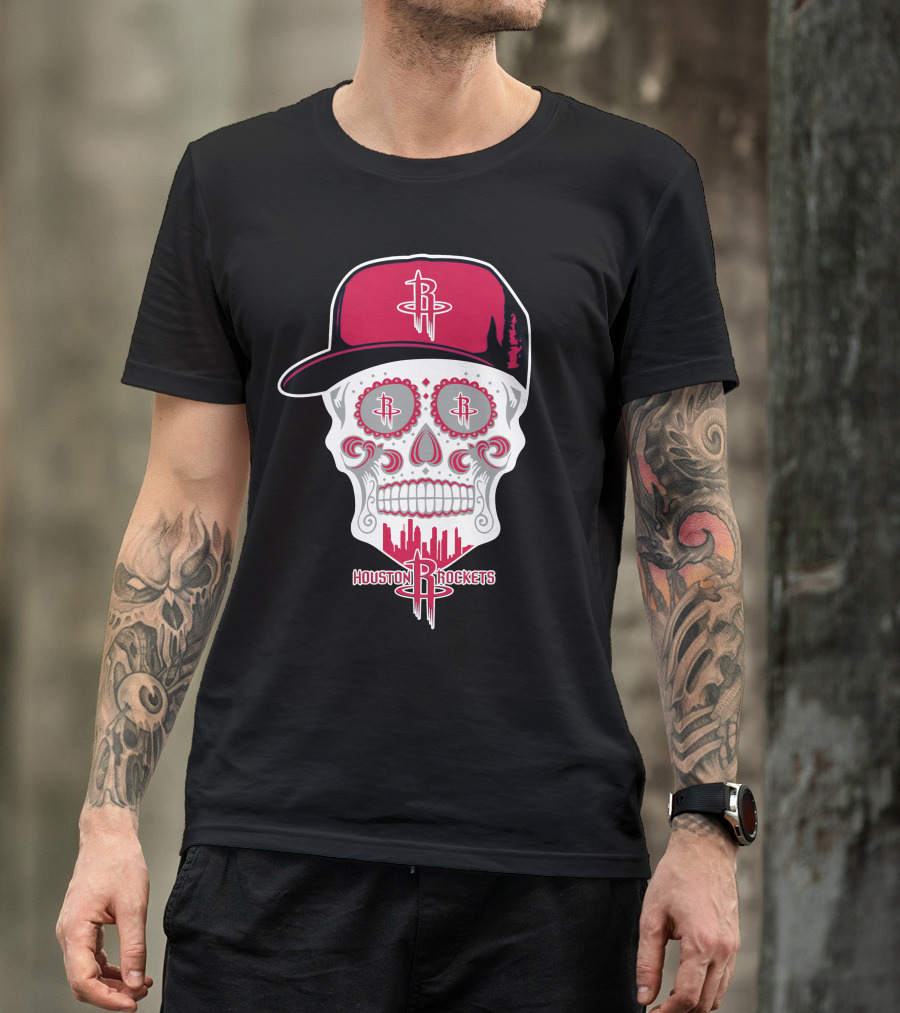Houston Rockets Skull Cap T-Shirt