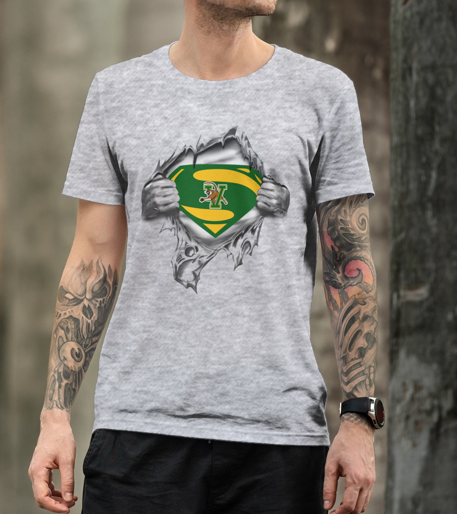 Vermont Catamounts Superman Logo Tear Open T-Shirt