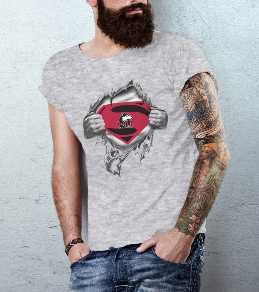 Northern Illinois Huskies Niu S Symbol Superman Style T-Shirt