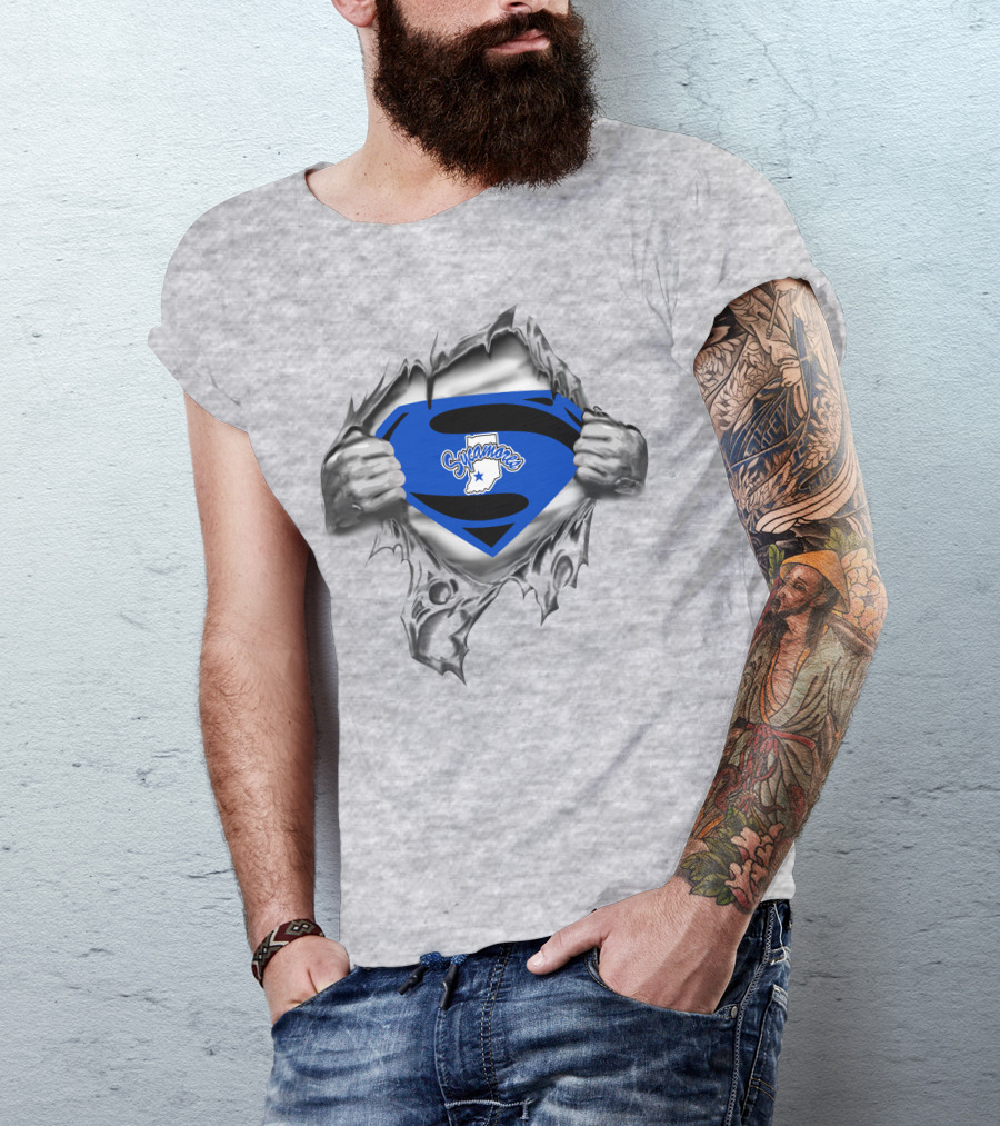 Sycamores Superman Rip Indiana State 236 T-Shirt