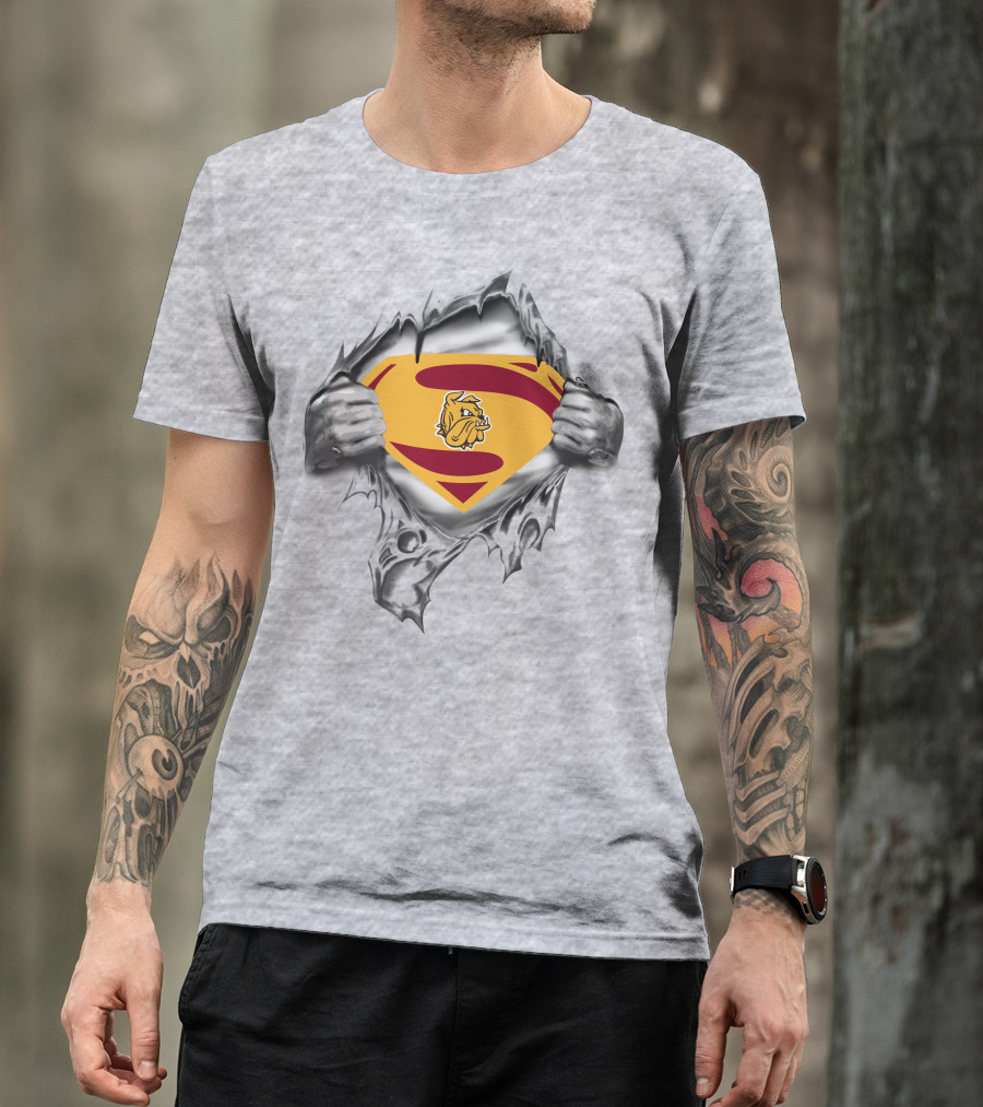 Duluth Bulldogs Superman Logo Inside Torn Chest T-Shirt