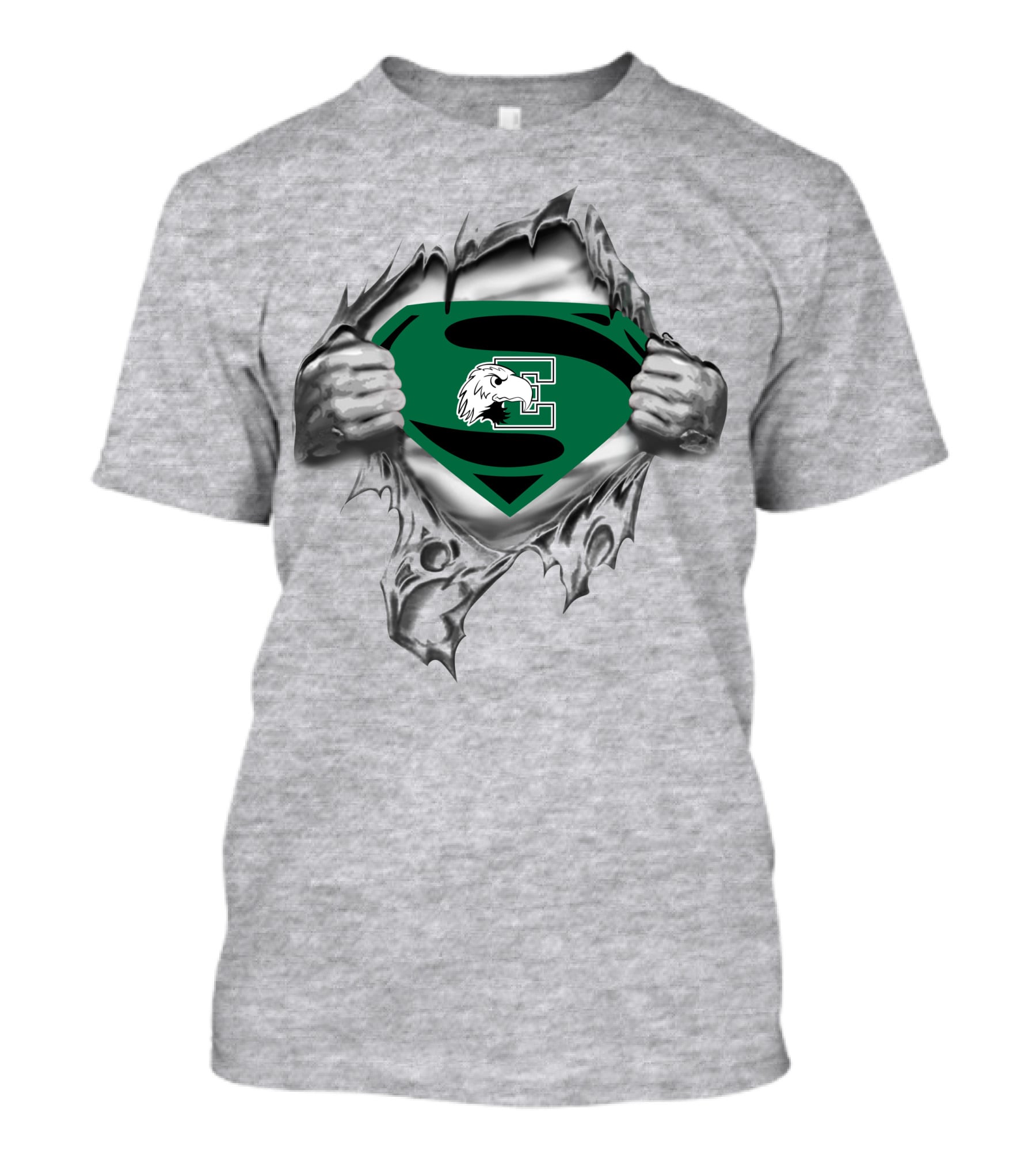 Eastern Michigan Eagles Superman Logo Rip T-Shirt