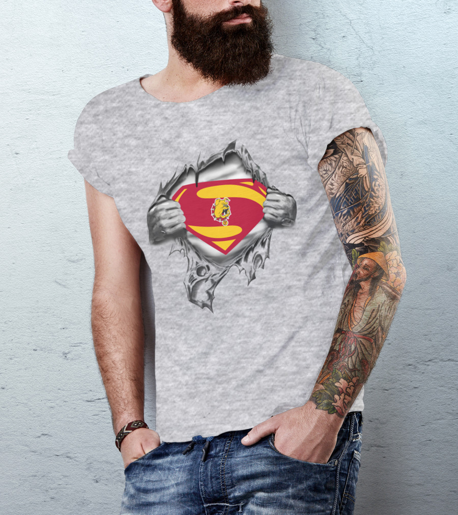 Ferris State Bulldogs Superman Logo Burst T-Shirt