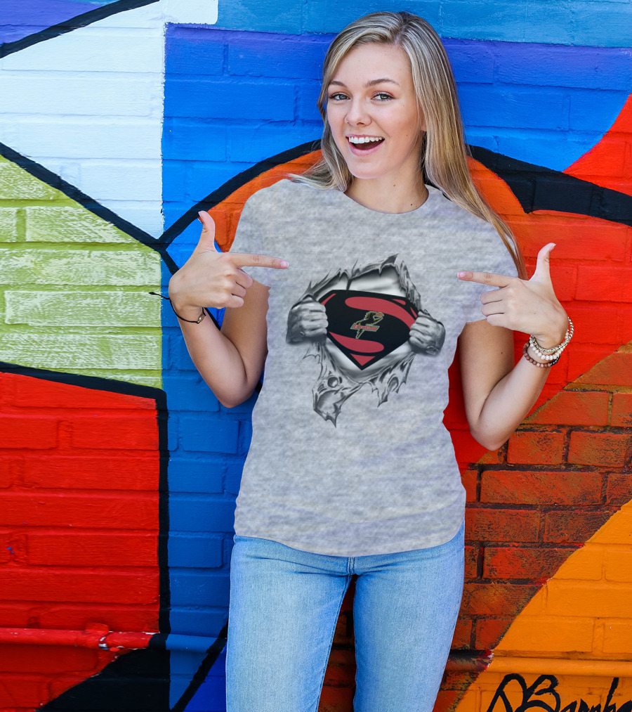 Dallas Burn Superman Logo With Torn Chest T-Shirt