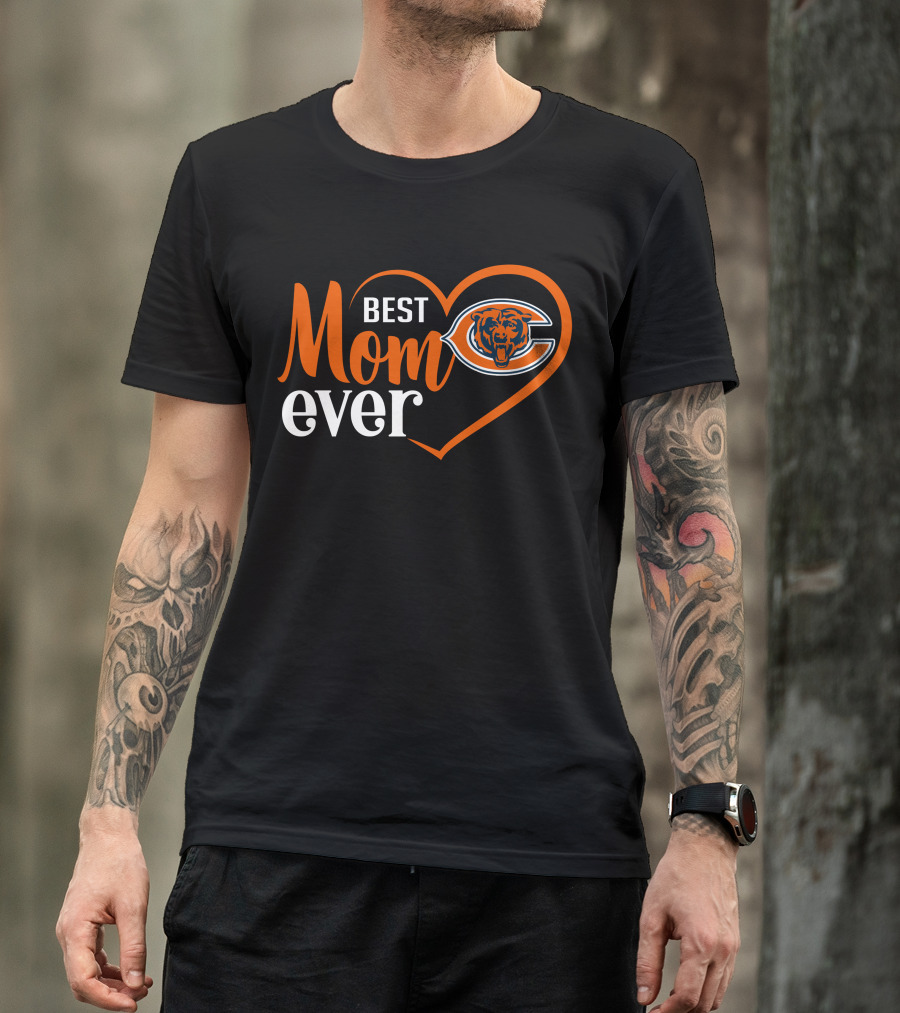 Chicago Bears Best Mom Ever Heart T-Shirt