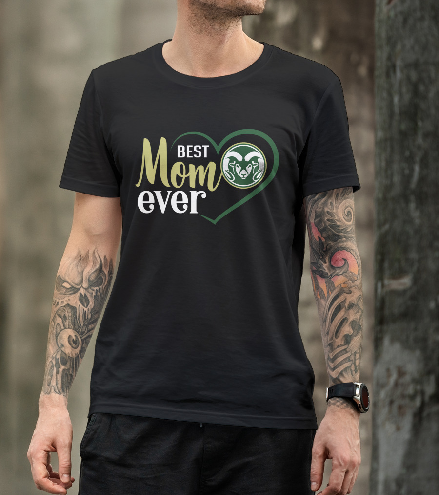 Best Mom Ever Colorado State Rams Heart Logo​ T-Shirt