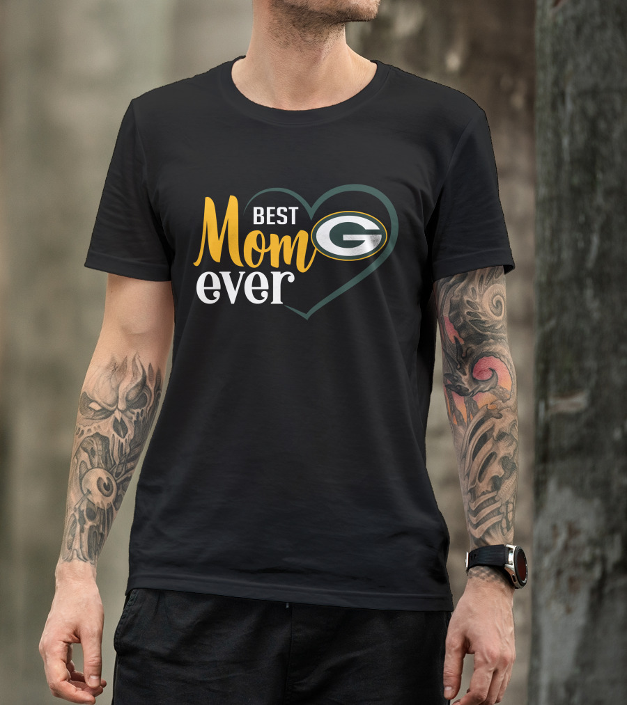 Green Bay Packers Best Mom Ever Heart T-Shirt