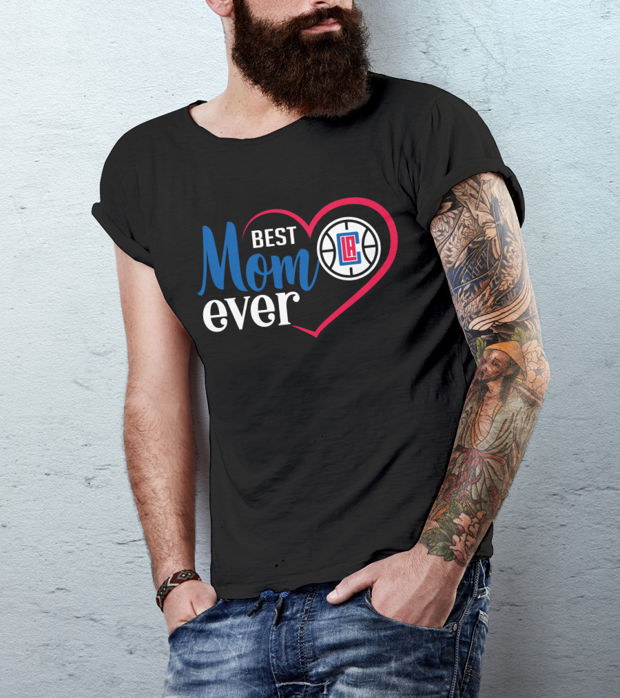 La Clippers Best Mom Ever Basketball Heart T-Shirt