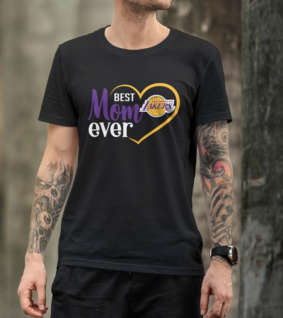Best Mom Ever Los Angeles Lakers Heart T-Shirt