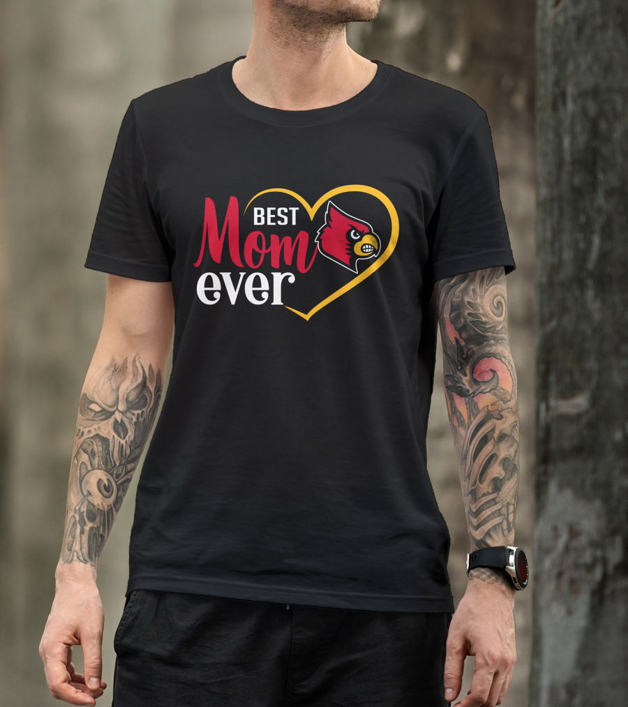 Louisville Cardinals Best Mom Ever Heart T-Shirt