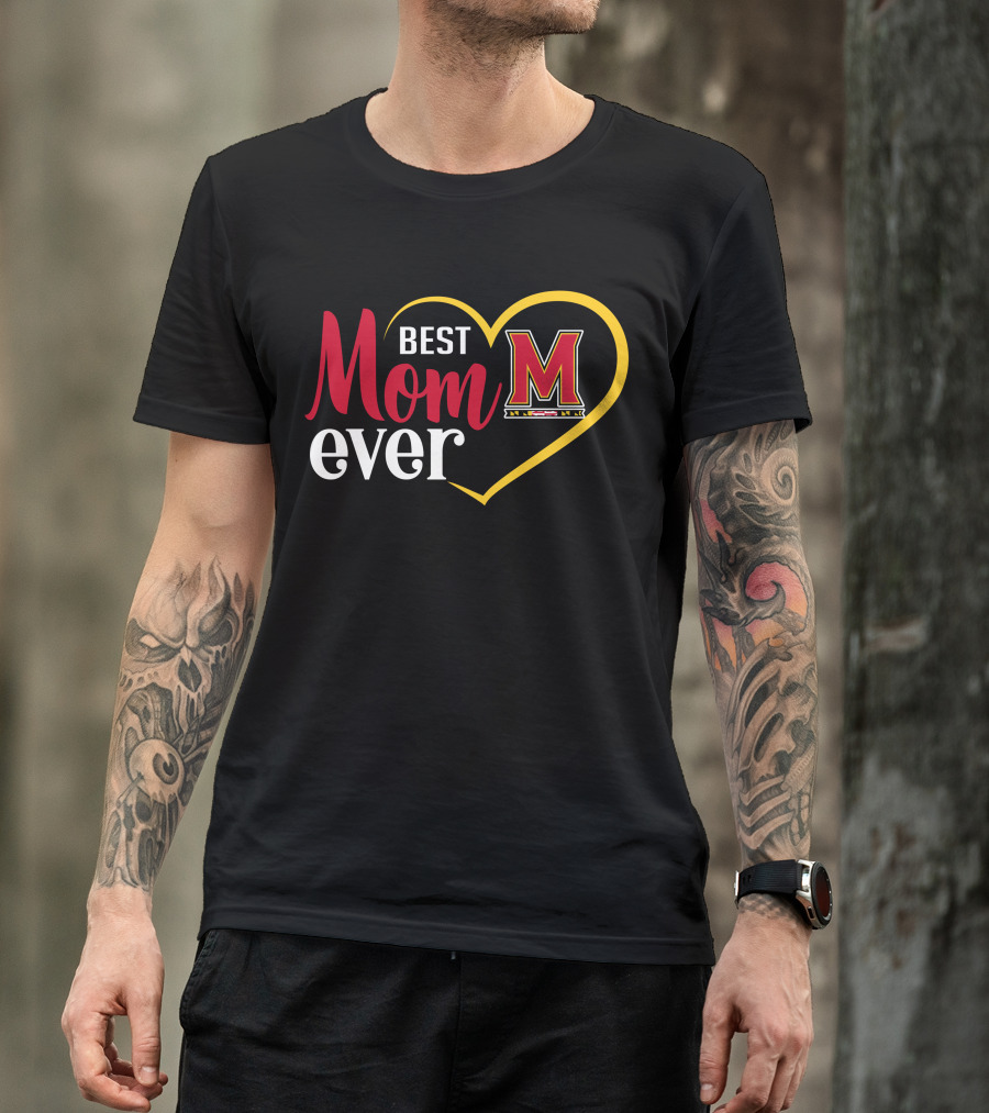 Maryland Terrapins Best Mom Ever Heart T-Shirt