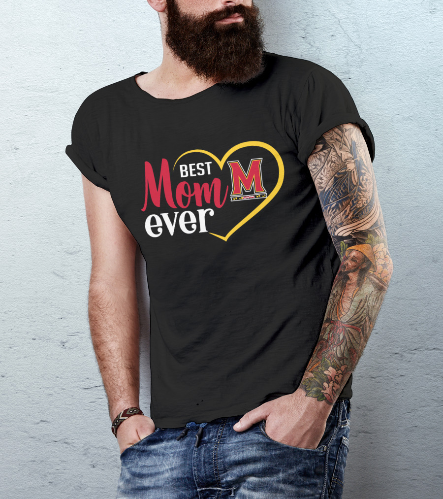 Maryland Terrapins Best Mom Ever Heart T-Shirt