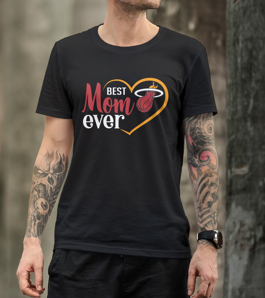Miami Heat Best Mom Ever Heart Basketball T-Shirt