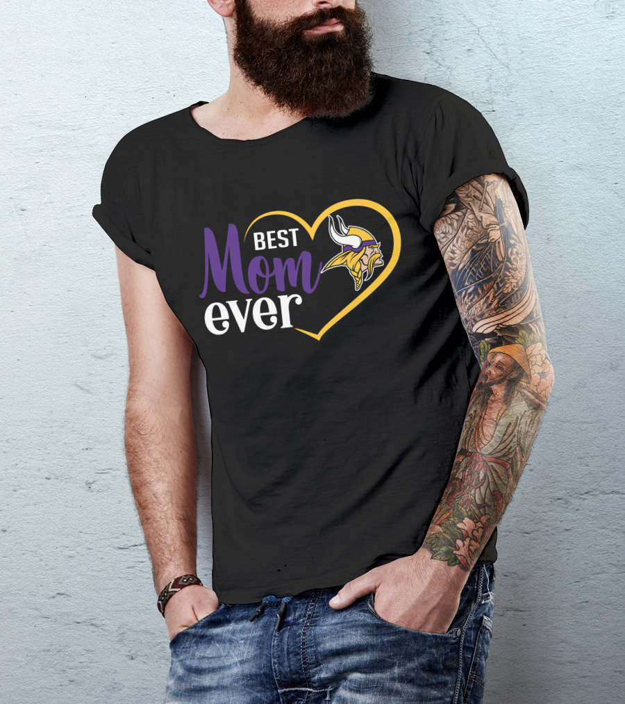 Minnesota Vikings Heart Best Mom Ever Viking T-Shirt