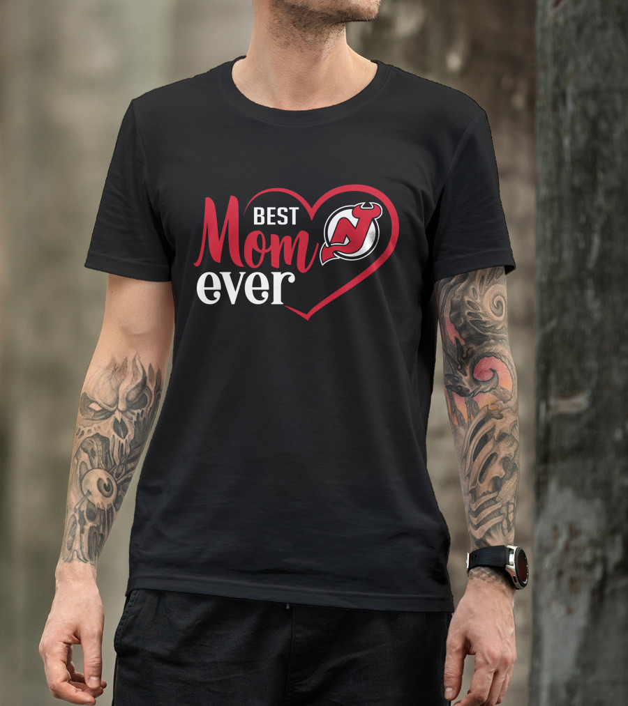 Best Mom Ever New Jersey Devils Heart T-Shirt