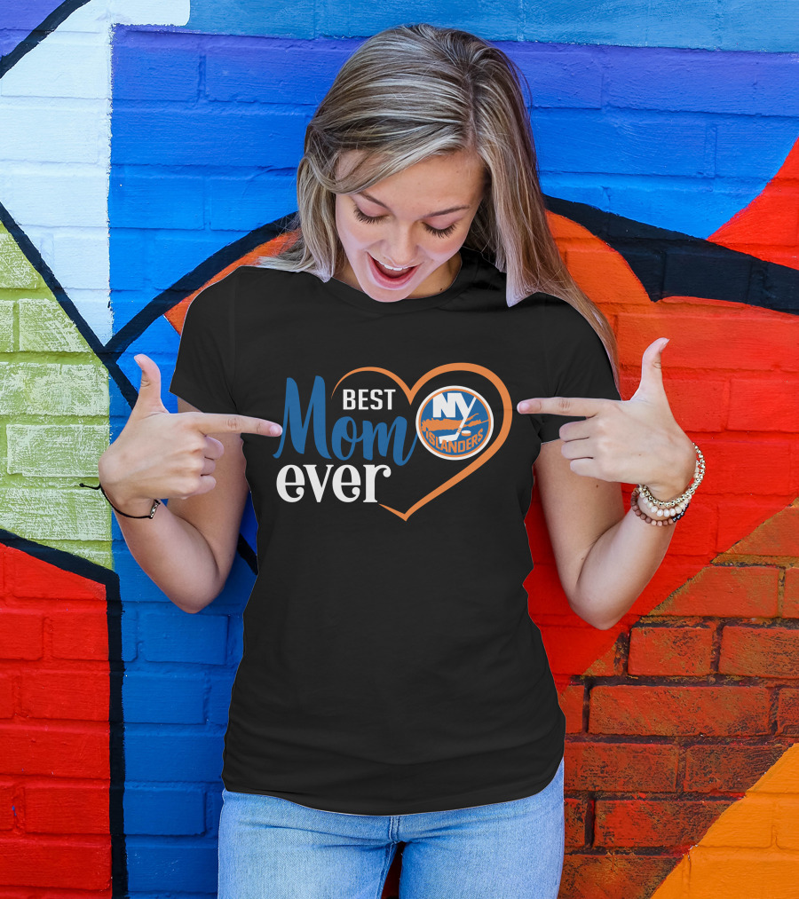 New York Islanders Best Mom Ever Heart T-Shirt
