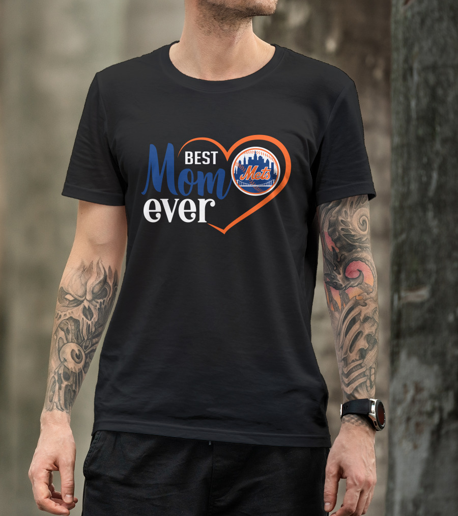 New York Mets Best Mom Ever Heart T-Shirt