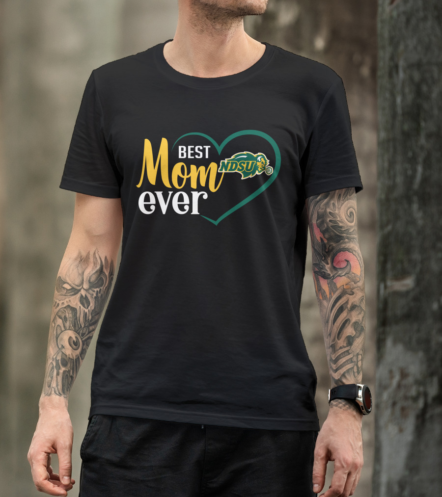 Best Mom Ever Ndsu Bison Heart T-Shirt