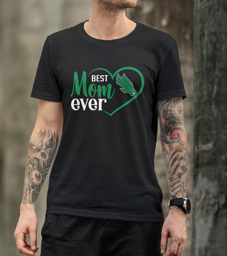North Texas Mean Green Best Mom Ever Heart T-Shirt
