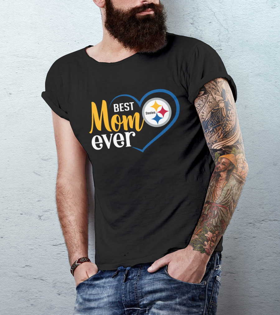 Pittsburgh Steelers Best Mom Ever Heart T-Shirt