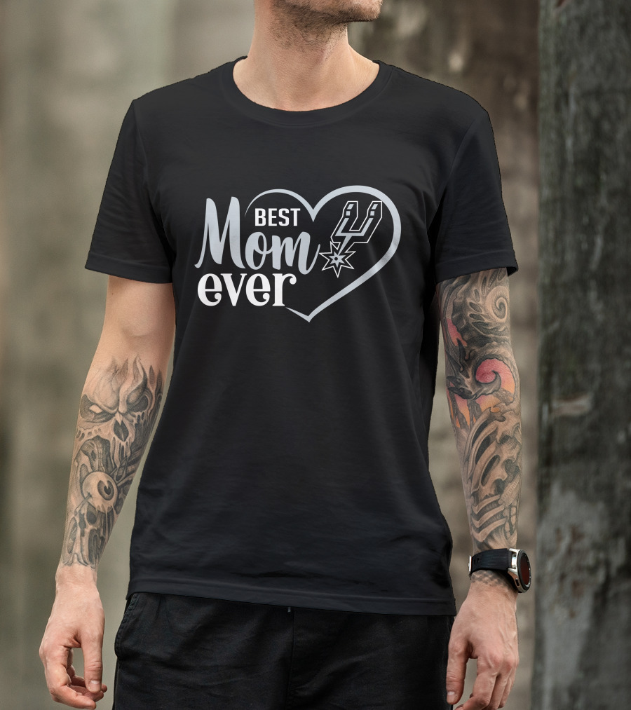 San Antonio Spurs Best Mom Ever Heart T-Shirt