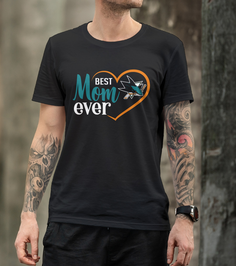 San Jose Sharks Best Mom Ever Heart T-Shirt