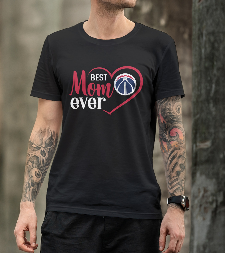Washington Wizards Best Mom Ever Heart T-Shirt